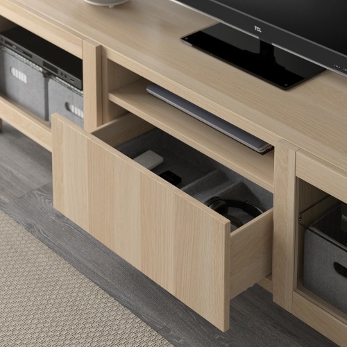White stained oak tv hot sale unit